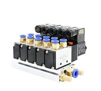 Bloc électrovanne pneumatique 4V210-08 12/24 V D-C 110/220 V A-C multi-options avec collecteur de base de montage 2/3/4/6 voies (6 positions 4 mm, DC24 V)