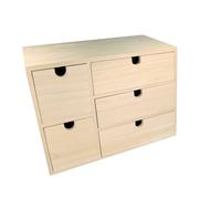 Bloc en bois 5 tiroirs 35x15x26cm