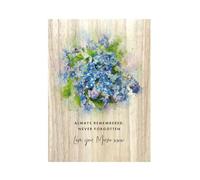 Bloc en bois personnalisé pour aquarelle Forget-Me-Not | Cadeau de deuil et de condoléances | Souvenir funéraire | Bois naturel massif 21 cm x 15 cm Hommage autonome