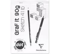 Clairefontaine Bloc agrafé GraF'it 96651C – 80 feuilles A5 DOT 90 g – Feuilles détachables