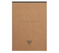 Bloc entoilé en-tête Flying Spirit Kraft A5 140 pages détachables ligné motifs assortis papier ivoire 90g - Brun