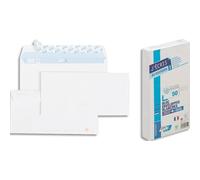 Bloc enveloppe précasée gpv détachable adhésive vélin blanc 90g dl 110x220mm fond gris bloc 50 unités