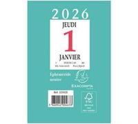 Bloc éphéméride neutre sans support 6,5 x 9,7 cm - 2026 - Vert