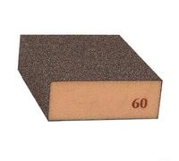 Bloc éponge de ponçage grain 36-220 - Tampon en mousse abrasif humide ou sec pour bois, métal, plastique, peinture et cloison sèche, lavable et réutilisable (grain 60)