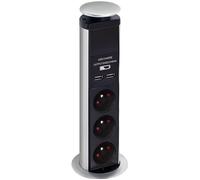 Bloc Escamotable À 3 Prises - 2 X Usb