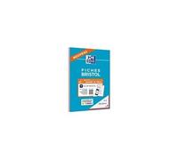 Oxford Fiches Bristol 400100519 – Cadre rouge – 14,8 x 21 cm (A5) – 30 fiches 210 g 5x5