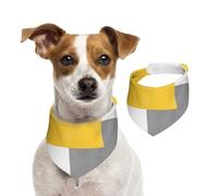 Bloc géométrique Jaune Gris Blanc,Bandanas pour Chien, écharpe en Coton, Bavoirs réglables pour Animaux de Compagnie,S