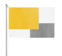 Bloc géométrique jaune gris blanc,Drapeau de jardin, bannière décorative, drapeau double face, 2 x 3 pieds, pour extérieur et intérieur