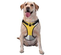 Bloc géométrique Jaune Gris Blanc,Harnais pour Animaux de Compagnie, Harnais réfléchissant réglable pour Chien,XL