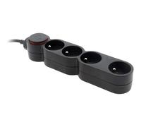 Bloc Home 4 prises 16A 2P+T câble 1,5 m - Noir - Zenitech