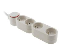 Zenitech Bloc multiprise Home 4 prises 16A 2P+T câble 1,5 m Blanc