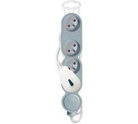 Bloc Home 4 prises 16A 2P+T avec interrupteur et fiche parafoudre - Silver - câble HO5VV-F 3G1 1,5m