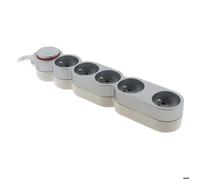 Bloc Home 5 prises 16A 2P+T câble 3m - argent - Zenitech