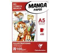 Bloc illustration manga CLAIREFONTAINE A5 50 feuilles 100g G