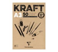 Bloc kraft brun A3 - 50 Feuilles - 120G - Clairefontaine