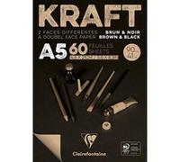 Bloc Kraft Noir A5 - 60 Feuilles - 90G - Clairefontaine G