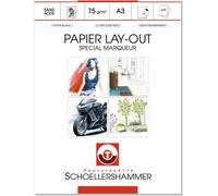Bloc Layout Spécial Marqueurs À Alcool 75 Grs/M2 - Extra Blanc - Semi-Transparent - Pour Dessin Manga, Architecture, Illustration - Format A3 - Lot De 75 Feuilles