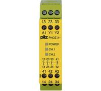 Bloc logique de sécurité PNOZ X1 24VAC/DC 3n/o 1n/c PILZ Tension de fonctionnement: 24 V DC/AC 3 NO (T), 1 NF (R) (l x H x P) 22.5 x 87 x 121 mm 1 pc(s)