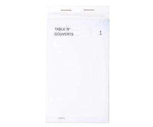 Bloc Maître d'Hôtel 50 feuillets autocopiants numérotés en tripli - Format 8x15 cm - Blanc