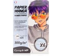 Bloc Manga - Format A4 21 X 29,7 Cm - 300 Gr - 25 Feuilles Layout Extra Blanc Détachables + 6 Calques - Compatibles Avec Les Marqueurs À L¿Alcool Graph¿It Et Graph¿It Brush