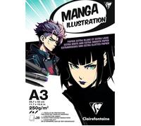 Clairefontaine Bloc Manga Illustration A3 25 feuilles 250g pour dessin, encre, feutres