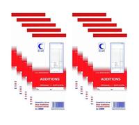Elve 2200 Bloc addition numerote Carnet autocopiant 230*103 mm 50 doubles numerotes lot de 10
