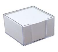 Waytex Bloc mémo 931081 350 notes blanches 9 x 9 cm avec support plexi transparent