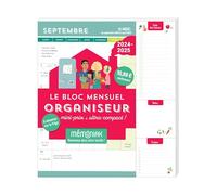 Bloc mensuel organiseur mini-prix & ultra-compact 2024-2025, 12 mois