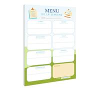 Bloc menu de la semaine - planificateur des repas hebdomadaire - A5 planning pour préparer les repas de la famille - organisation quotidien 50 pages.