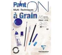 Bloc multi-technique de 20 feuilles A5 à grain Clairefontaine Paint'On Blanc G