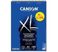 Bloc - Multi techniques - A3 - Spirales - 30 feuilles - 300g - Grain moyen - Canson XL