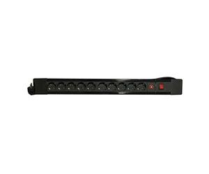 Bloc multiprise 10x16A avec interrupteur - 1,5m - Noir (SCH)