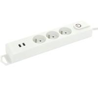 Bloc multiprise 3 prise électrique + 2 port USB fil 1.50M + interrupteur