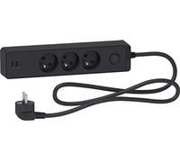 Schneider Electric Bloc multiprise SC5ST933U1B – 3 prises 2P+T, 2 USB, 1,5 m, anthracite