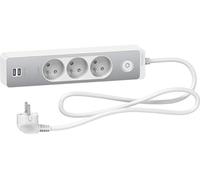 - Bloc multiprise 3 prises 2P+T + 2 USB - Blanc - Schneider