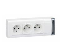 Bloc multiprise 3 prises 2P+T - fixable en saillie - 208 mm LEGRAND