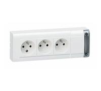 Bloc multiprise 3 prises 2P+T - fixable en saillie - 208mm LEGRAND