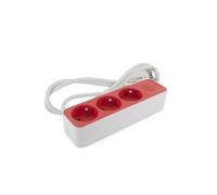 Bloc multiprise 3x16A 3G1.0 mm² - 1,5 m - rouge - Chacon