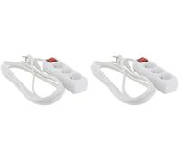 Bloc multiprise 3x16A + Interrupteur - 1.5 ou 3m - Blanc - Chacon (3m) (Lot de 2)