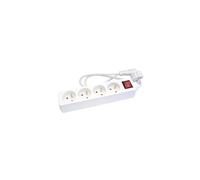 Bloc Multiprise 4 Prises 16A avec Terre + Interrupteur Marche/Arrêt Lumineux, Câble 1m - Blanc Compact et Robuste