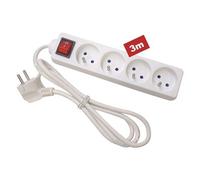 Bloc Multiprise, 4 Prises Avec Interrupteur - Câble De 3 M