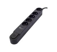 Multiprise Design 5x16A + 2 USB - 1.5 ou 3m - Noir ou Blanc - Chacon (Noir, 3m)