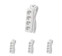 Bloc multiprise 4x16 A - Longueur 3 m - Blanc - Chacon (Lot de 4)