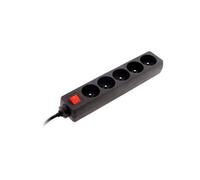 - Bloc multiprise 5 prises 16A 2P+T + interrupteur - noir