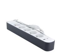 Chacon Bloc multiprise 5 prises 16 A – 2 ports USB A+C – Gris