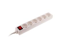 Bloc multiprise 6 prises 16A 2P+T avec interrupteur et fiche extraplate Blanc - NF - Zenitech