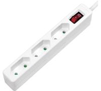 Bloc multiprise avec interrupteur LogiLink LPS230 x3 blanc fiche avec contour 1 pc(s)