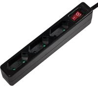 Bloc multiprise avec interrupteur LogiLink LPS230B x3 noir fiche avec contour 1 pc(s)