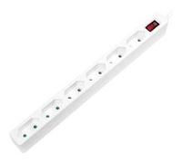 LogiLink Bloc multiprise LPS232 avec interrupteur - 6 prises, blanc, contact de protection - 1 pc
