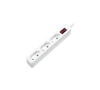 Bloc multiprise avec interrupteur LPS230 x3 blanc fiche avec contour